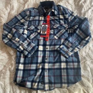 Men's Blue Plaid Casual Button Down Shirt